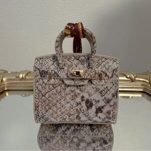 Snake Pattern Leather Mini Bag Charm ✨